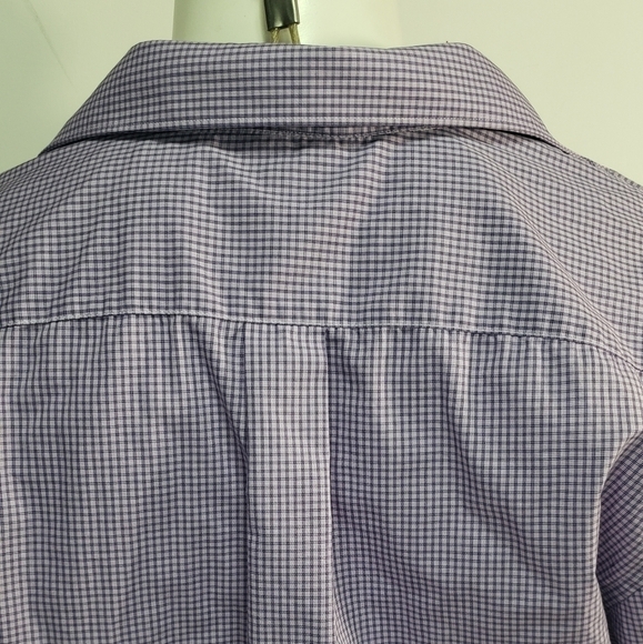 Haggar Purple Checked Collared Button Up - Picture 8 of 8